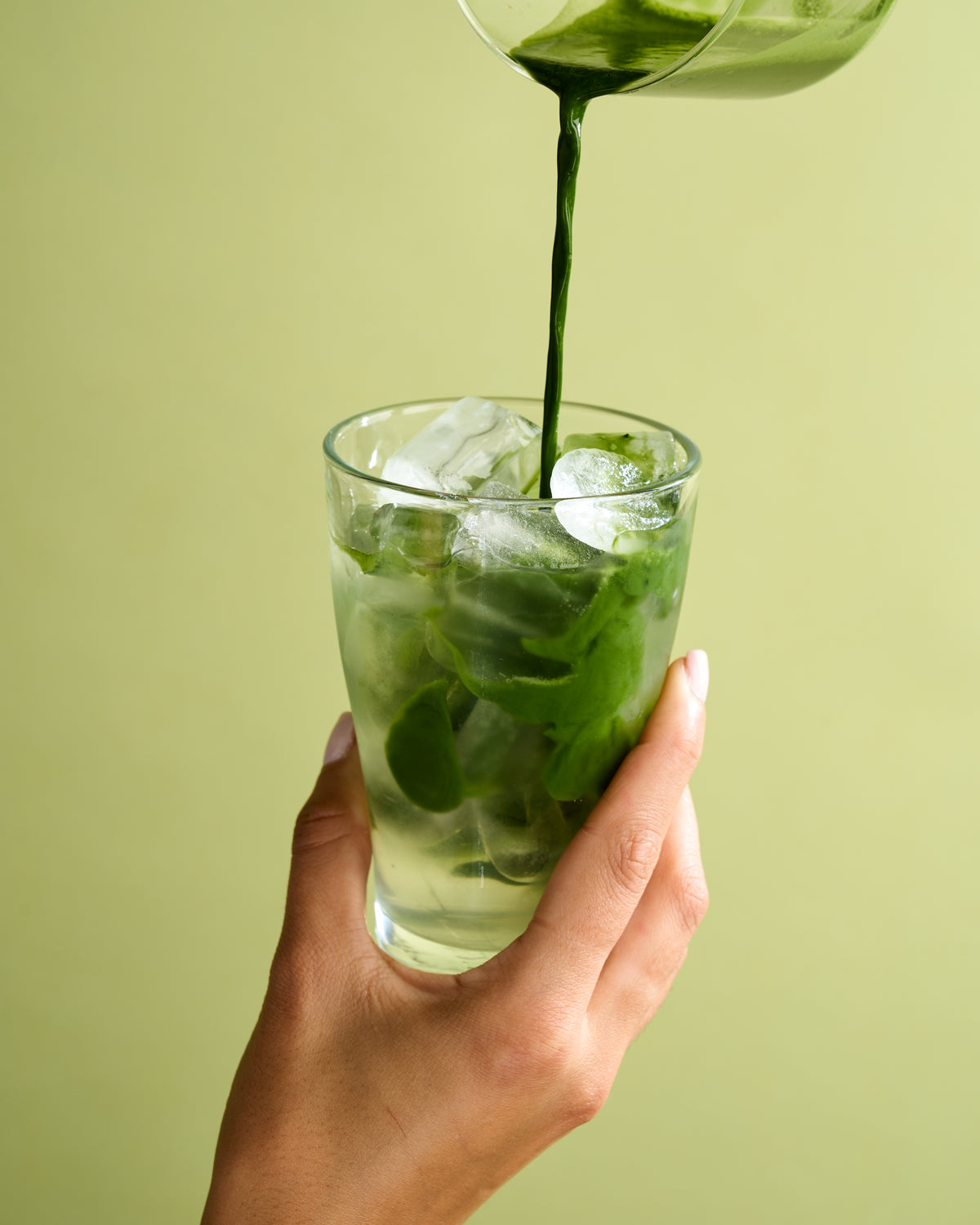 Iced Coconut Matcha Water